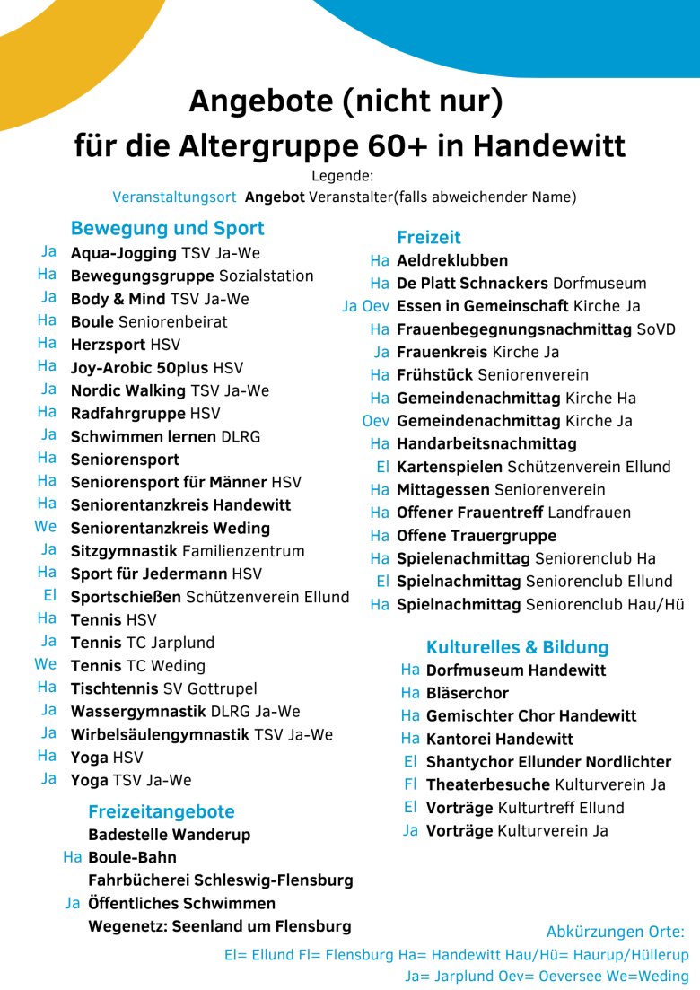 engagiert - Angebote 60+