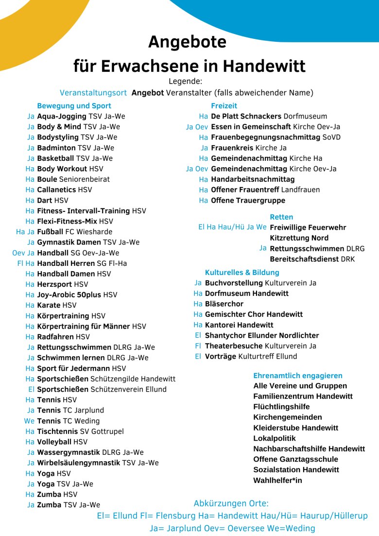 engagiert - Angebote Erwachsene